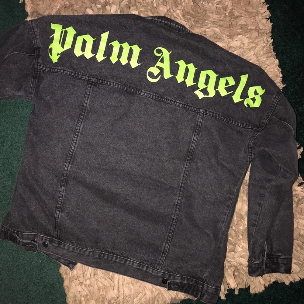Palm Angles Denim Jacket Slime Green